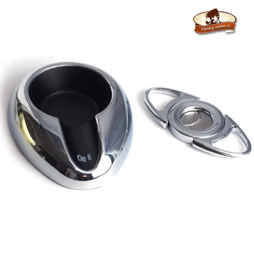 Chacom set cig.cutt. cig-R + ashtray COF-03 chrome